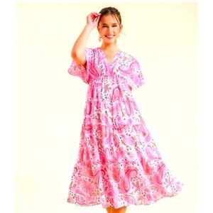 Umgee Pink Paisley Maxi Dress